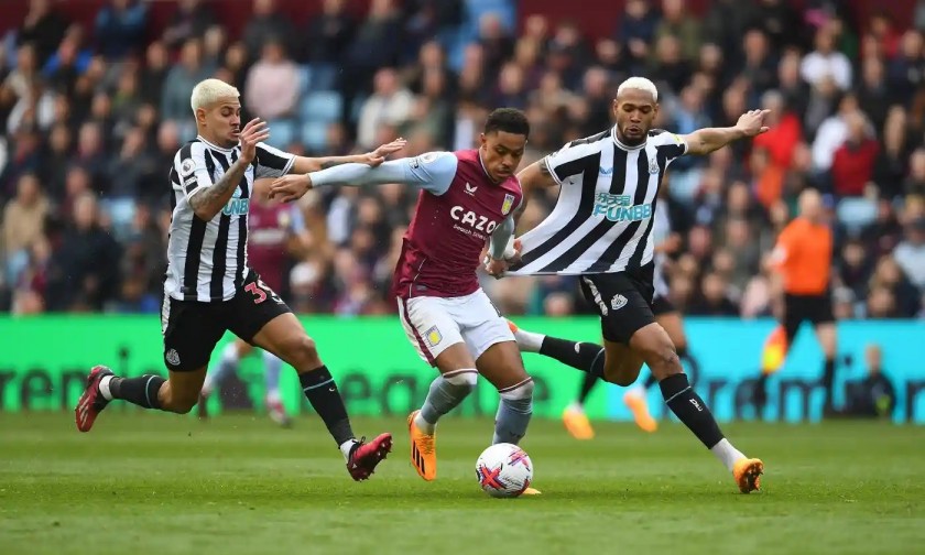 Bruno Guimaraes' Worn and Unwashed Shirt, Aston Villa-Newcastle 2023 