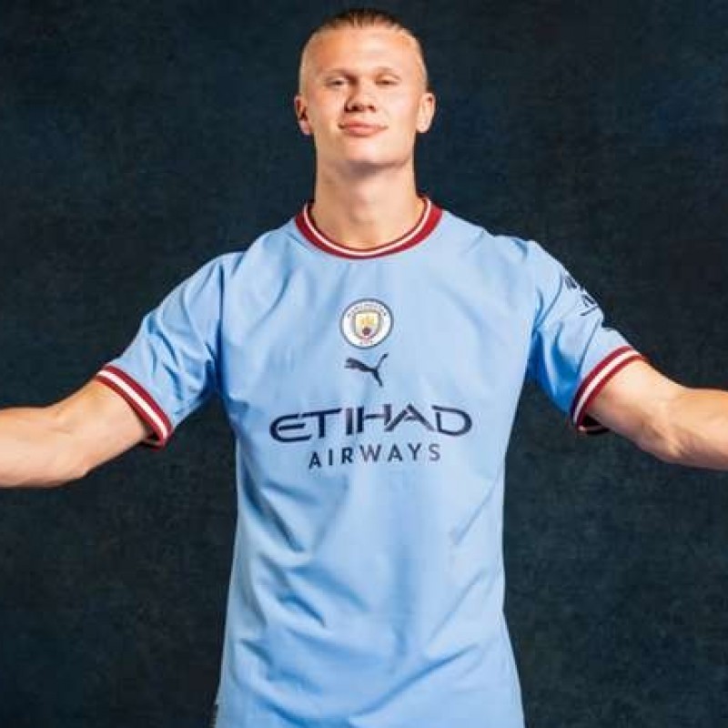 Erling Haaland's Manchester City Signed Official Shirt,  2022/23 Premier League