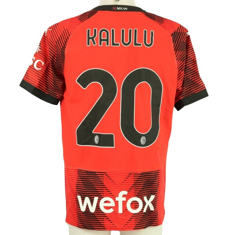 Kalulu's AC Milan Match-Issued Shirt, 2023/24
