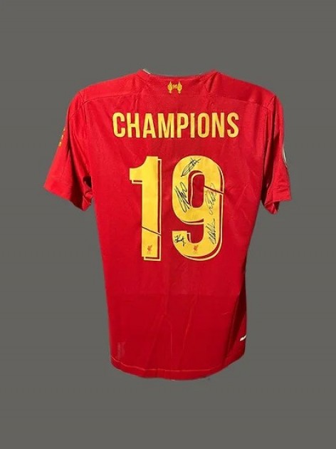Liverpool 2019/20 Squad Multi Signed Shirt - Champions League