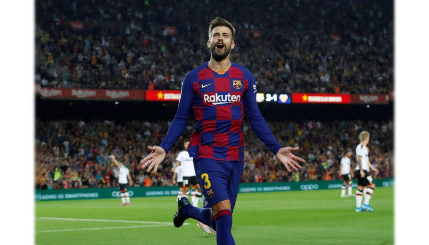 Pique's Official Barcelona Signed Shirt, 2019/20