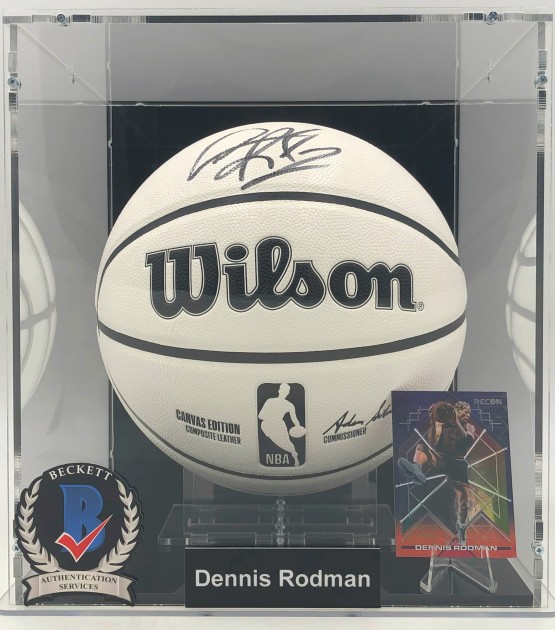 Dennis Rodman Signed and Framed NBA Basketball 