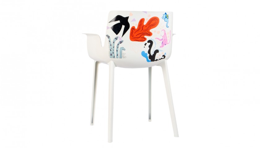 Piuma Kartell Chair Hand Decorated by Illustri