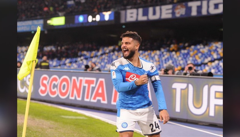 Insigne's Napoli Worn and Signed Match Shirt, Coppa Italia 2019/20 