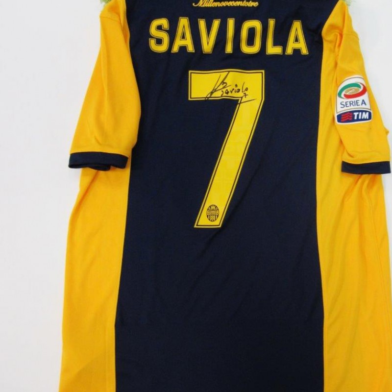 Saviola Hellas Verona match issued/worn shirt, Serie A 2014/2015 - signed