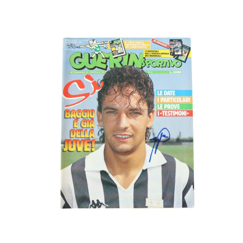 Guerin Sportivo Magazine, 1990 - Signed by Roberto Baggio