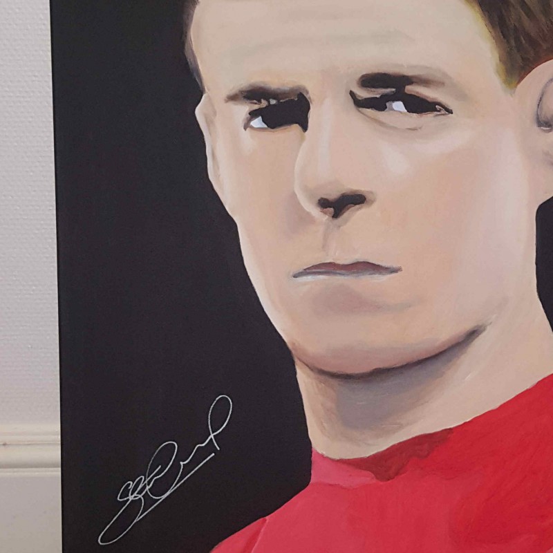Signed Steven Gerrard Portrait by Blind Veteran Matt Rhodes