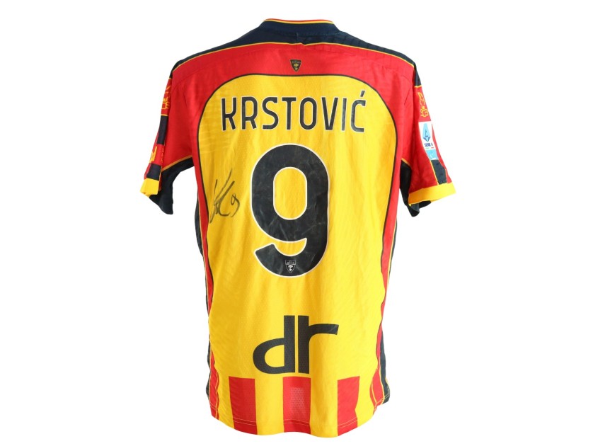 Krstovic's Signed Unwashed Shirt, Lecce vs Bologna 2025