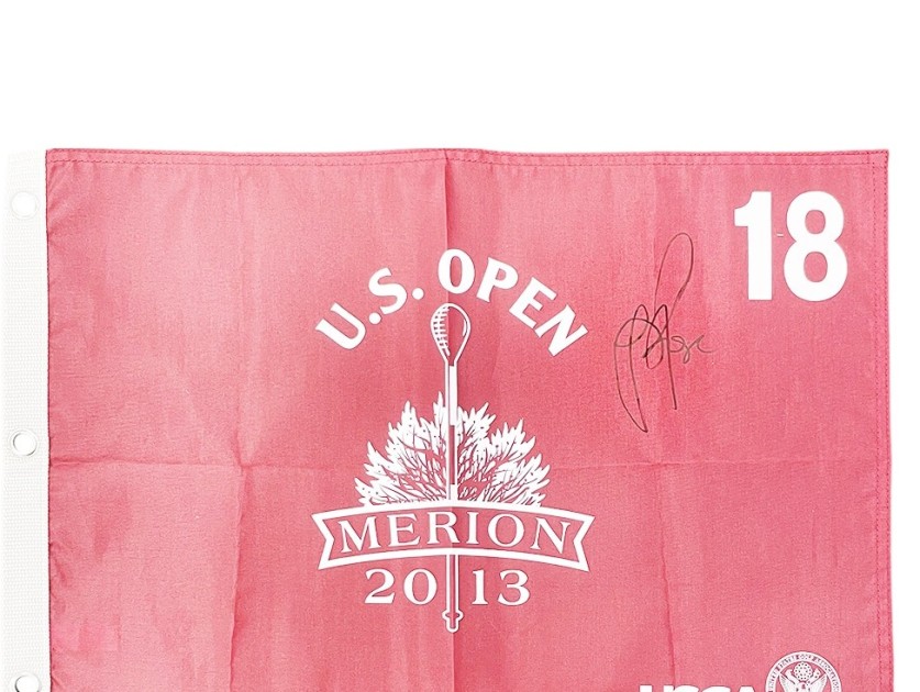 Justin Rose Signed Pin Flag - CharityStars