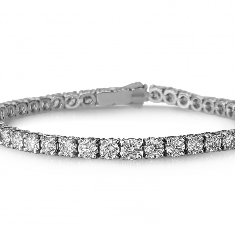 8.73 Carat E-G VVS Diamond Tennis Riviera 14K White Gold Bracelet