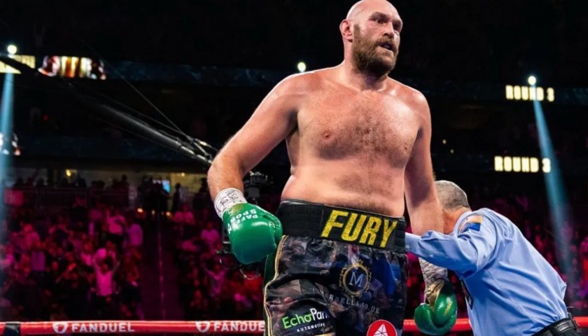 Tyson Fury's Signed Boxing Glove in Display Case