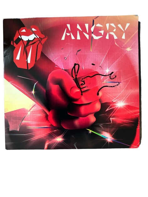 Ronnie Wood of The Rolling Stones Signed 'Angry' Vinyl