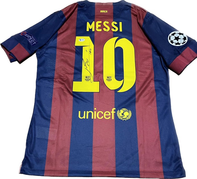 Lionel Messi's FC Barcelona 2014/15 Signed Replica Shirt