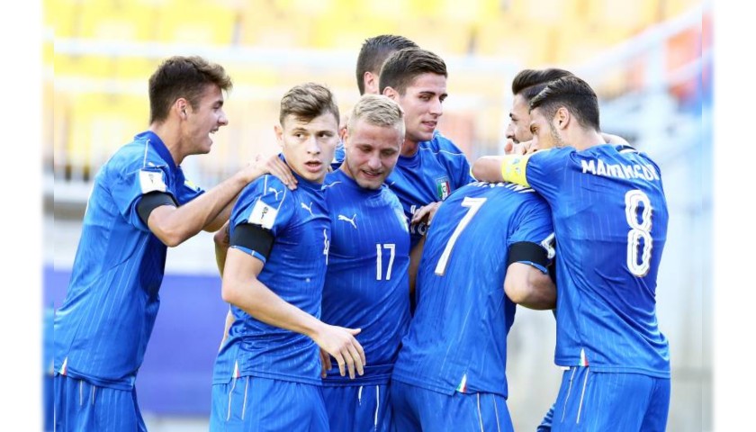 Barella's Italy Match Shirt, U20 2017 World Cup