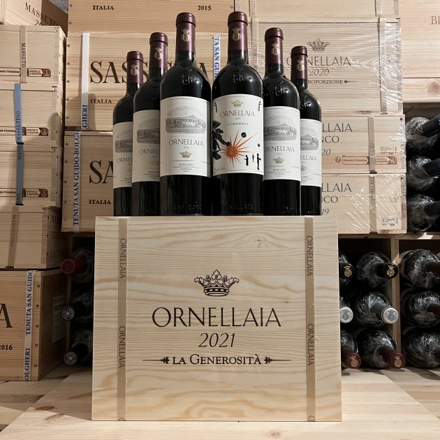 Ornellaia 2021 La Generosità Bolgheri Superiore DOC - Wooden Case Six Bottles