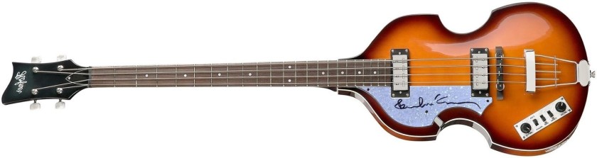 Paul McCartney Signed Left Handed Hofner Bass Violin Guitar