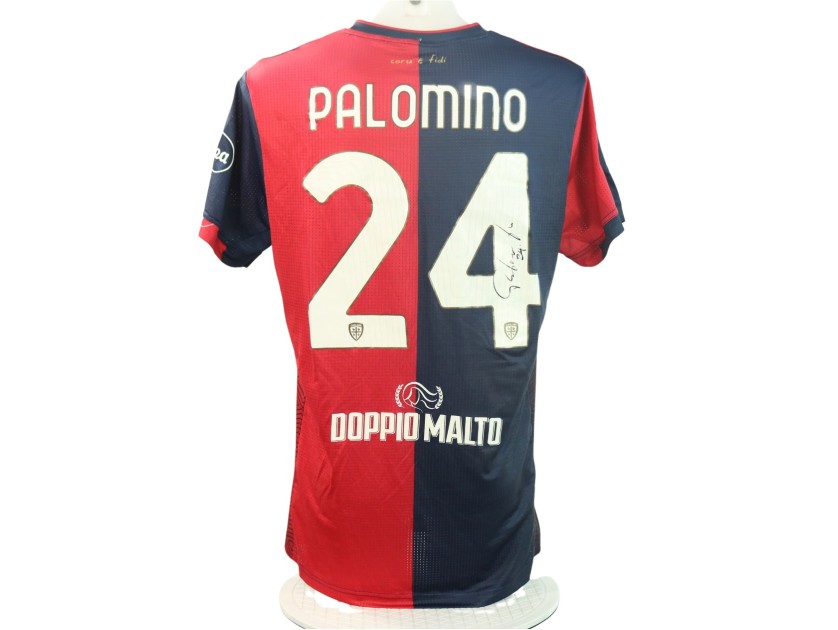 Palomino's Signed Unwashed Shirt, Cagliari vs Cremonese 2024