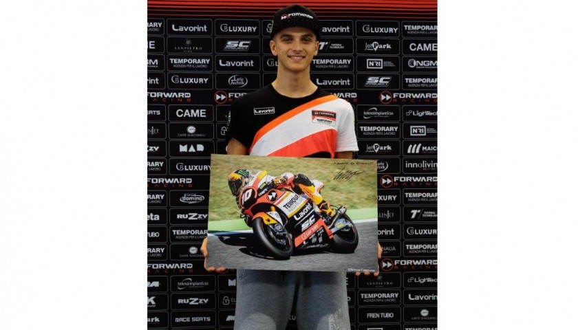 Signed Professional Photo Print of Racer Luca Marini