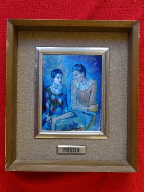 "Acrobat and young harlequin" Enamel Work by Pablo Picasso
