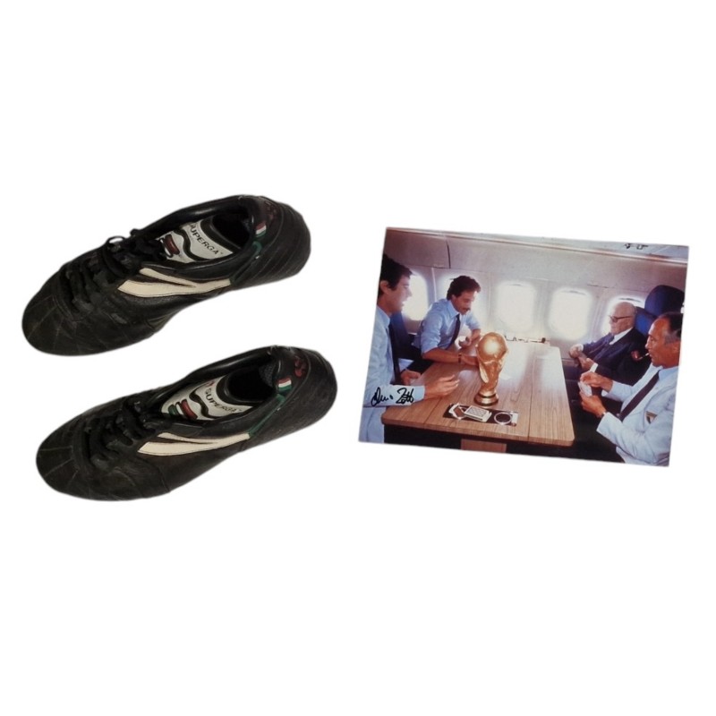 Superga 80s Shoes + Photo Signed by Dino Zoff