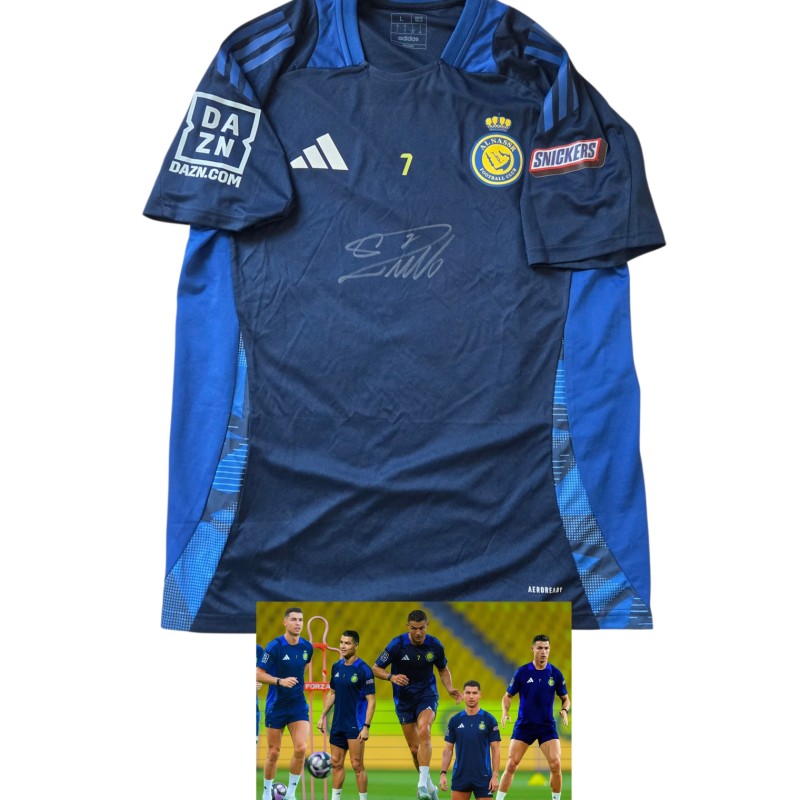 Ronaldo's Al-Nassr Signed Training Worn Shirt, 2024/25