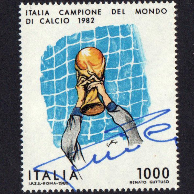 1982 World Cup Stamp Signed by Claudio Gentile