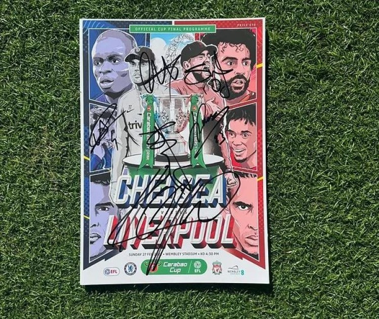Liverpool Squad Multi Signed Carabao Cup Final 2022 Programme
