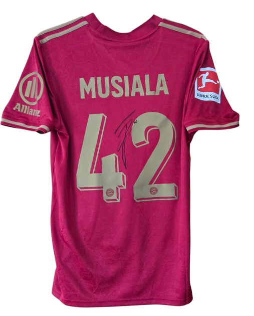 R: Musiala's Match-Issued "125th Anniversary" Signed Shirt, Bayern Munchen vs VfL Bochum 1848