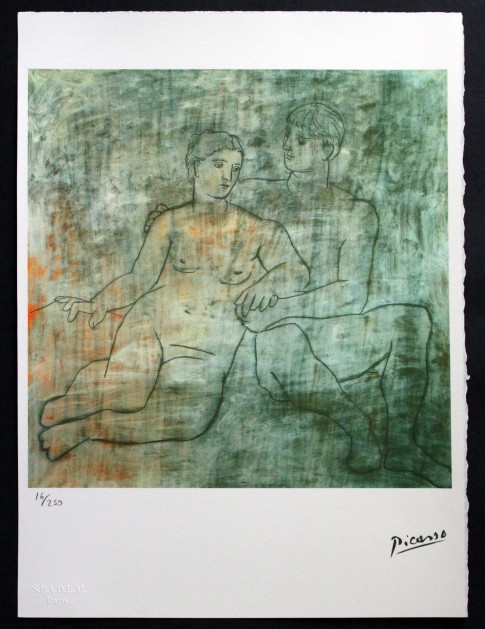 Pablo Picasso - Original Offset Lithograph Print with Dry Stamp