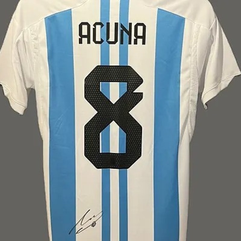 Marcos Acuna's Argentina 2022 World Cup Signed and Framed Shirt 