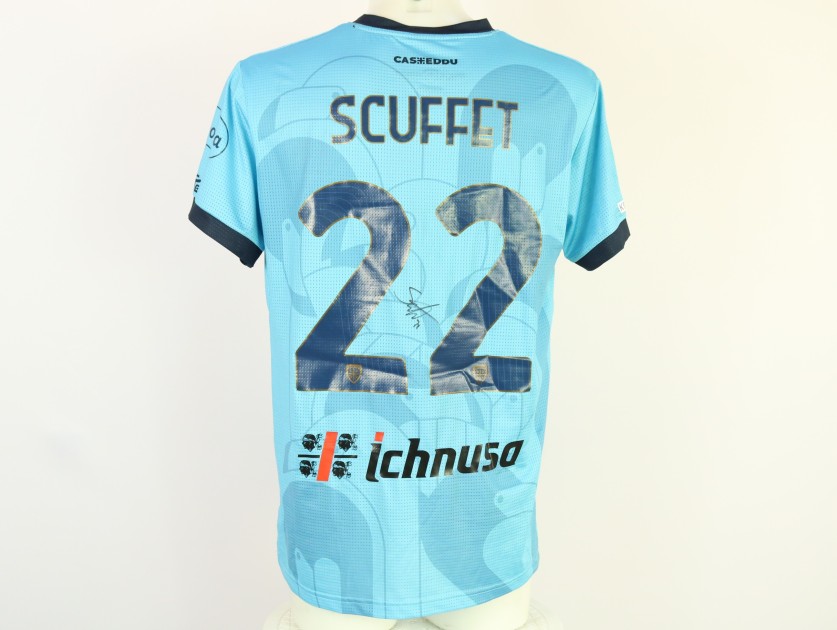 Scuffet's Unwashed Signed Shirt, Cagliari vs Hellas Verona 2024 "Keep Racism Out"