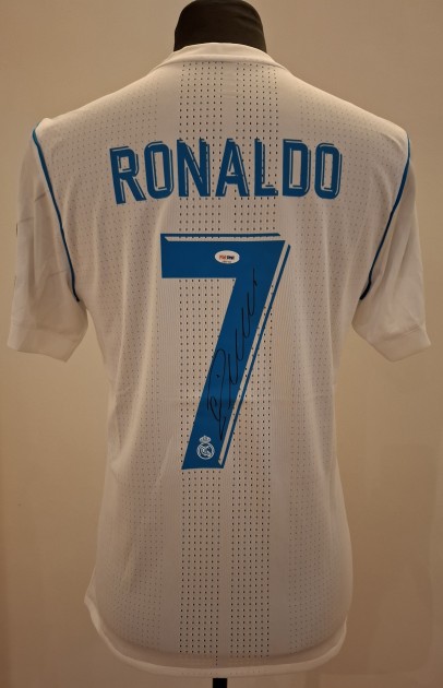 Maglia replica firmata di Cristiano Ronaldo per il Real Madrid 2017/18