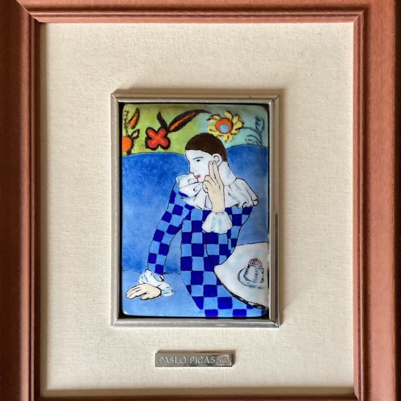 "Arlecchino pensoso" opera di Pablo Picasso (replica)