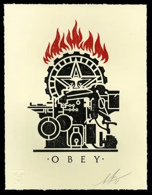 "Obey Printing Press (Letterpress)" by Shepard Fairey 