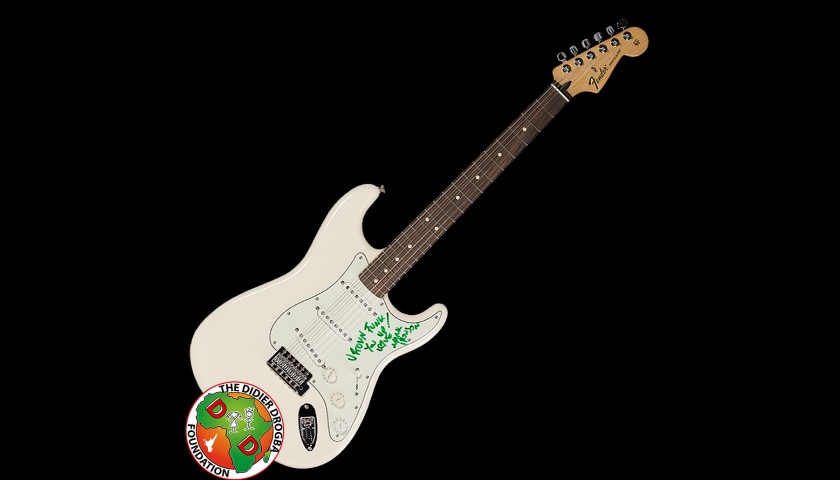 Mark Ronson Signed White Fender Stratocaster Guitar
