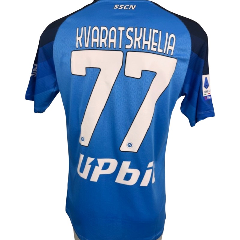 Kvaratskhelia's Napoli Match-Issued Shirt, 2022/23