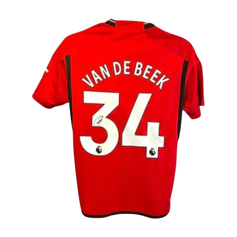 Replica della maglia firmata di Donny van de Beek del Manchester United 2023/24