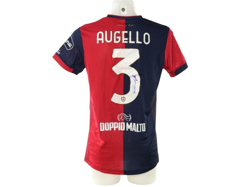 Augello's Signed Unwashed Shirt, Cagliari vs Milan 2024