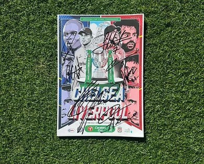 Programma finale Carabao Cup 2022 - Autografato da Jürgen Klopp