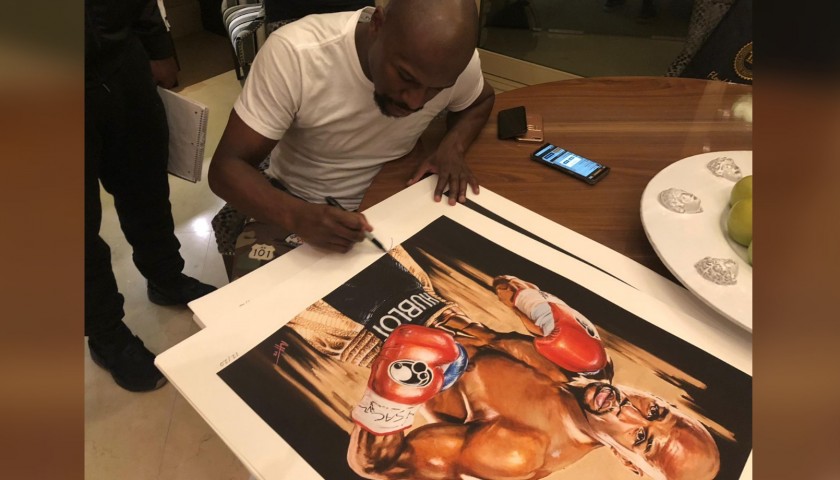 Signed Art Print of Floyd Mayweather 