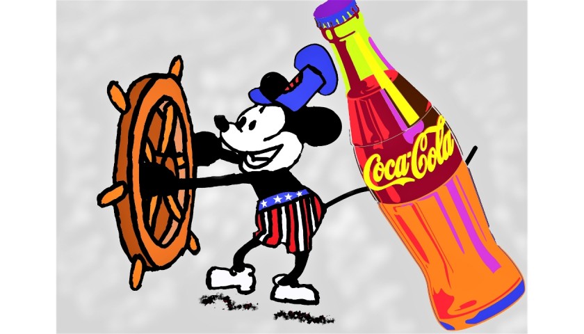 "Mickey Mouse Coca-Cola" Original Limited Edition Board by J.E. 