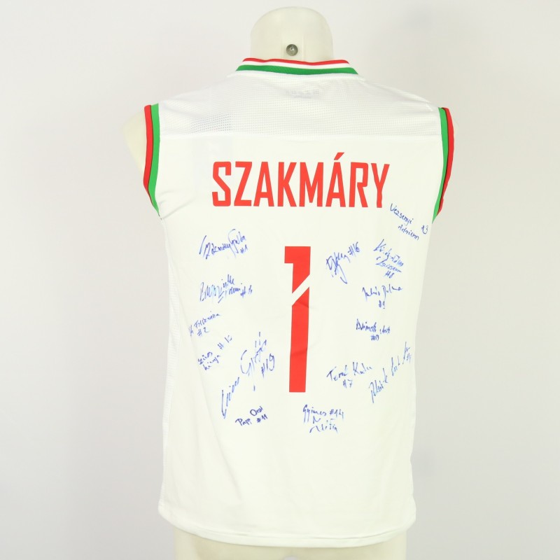 Maglia dell'Ungheria - atleta Szakmary - della Nazionale femminile ai Campionati Europei 2023 - autografata dalla squadra