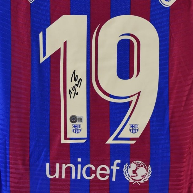 Sergio Agüero Signed Barcelona 2021 Home Shirt