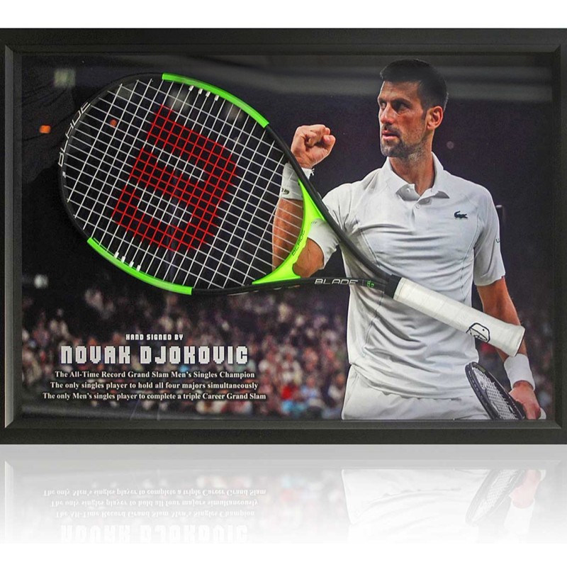 Novak Djokovic Signed Tennis Racket Presentation