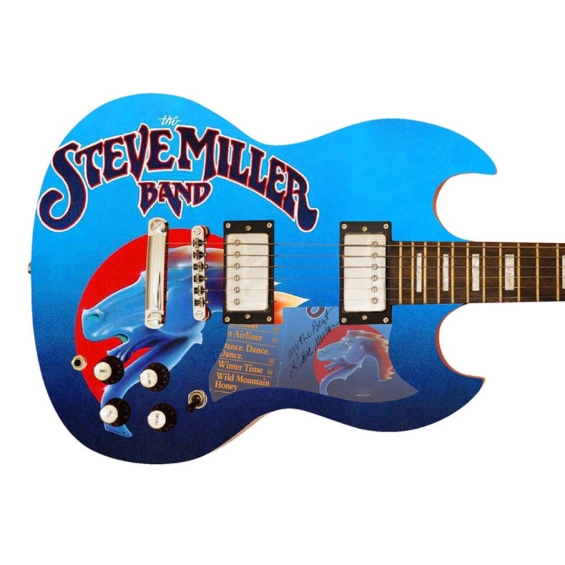 Steve Miller Signed Pickguard on a Custom Signature Edition Guitar