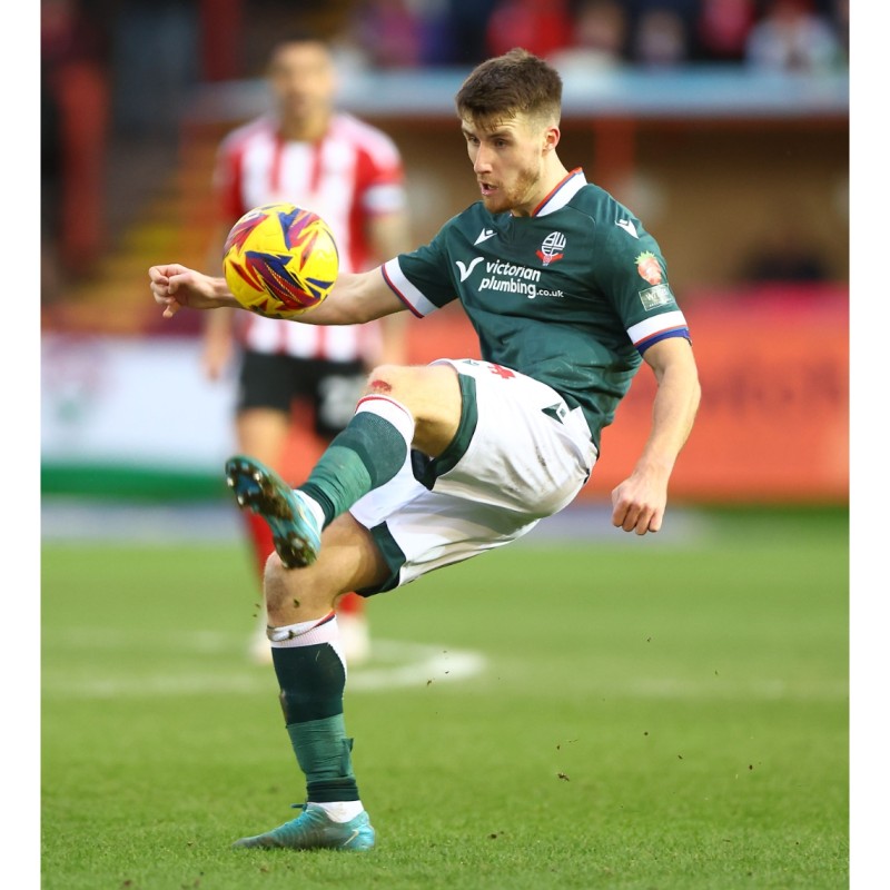 Maglia away indossata George Thomason Bolton Wanderers, vs Exeter City - Autografata