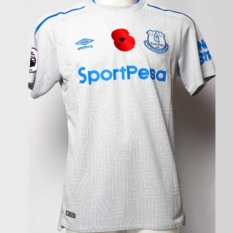 Issued Poppy Away Game Shirt Signed by Everton FC's Muhamed Bešić