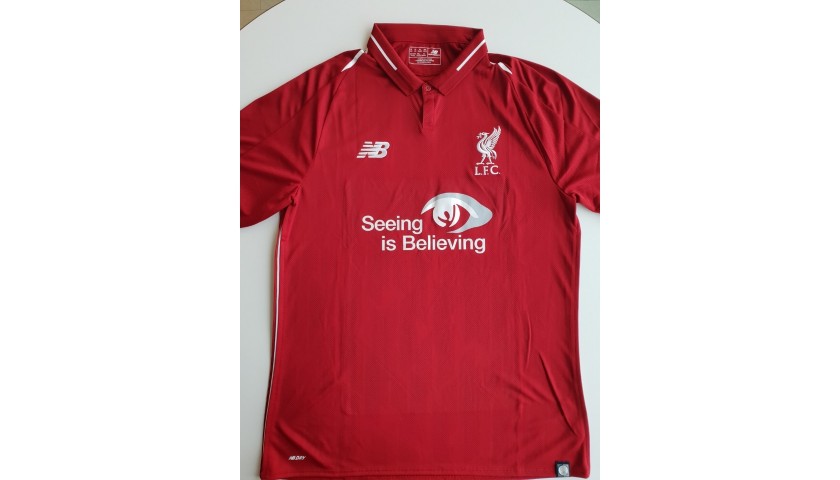 Match-Worn 2018/19 LFC Home Shirt signed by Mohamed Salah