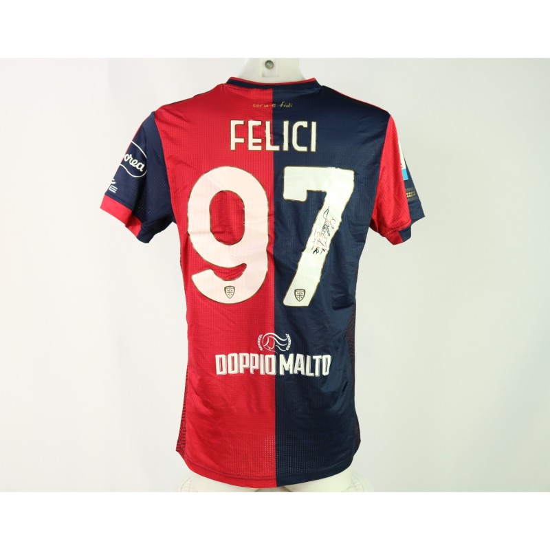 Felici's Signed Unwashed Shirt, Cagliari vs Bologna 2024