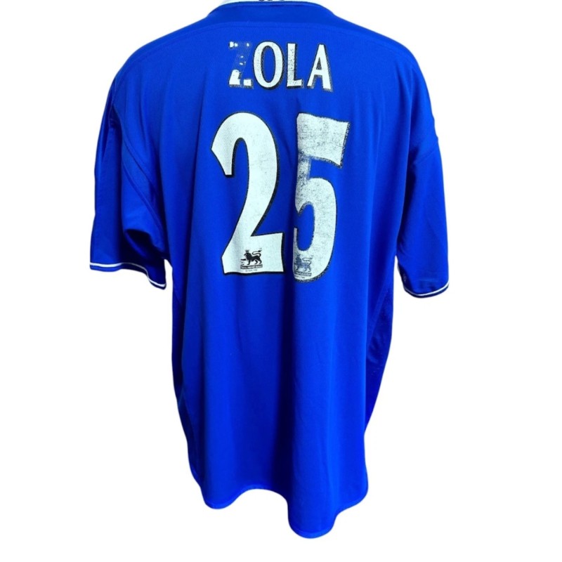Tribute to Zola Match-Issued Shirt, Chelsea vs Real Zaragoza 2004
